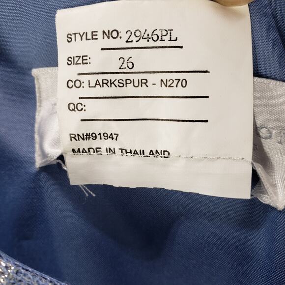 Dessy Collection Vivian Diamond Women's Tulle Lace Off Shoulder Dress Size 26 - Picture 6 of 14